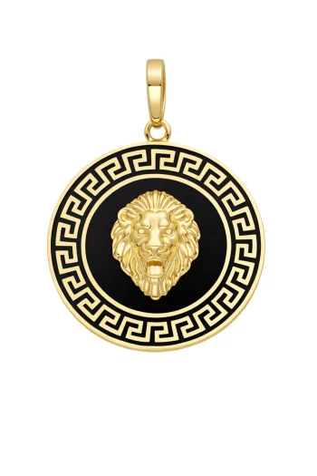 Grek Desenli Aslan Altın Kolye Ucu (UC0383)