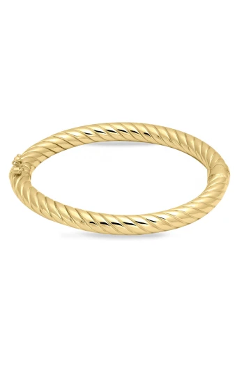 Kalın Burgu Altın Taşsız Kadın Bilezik (BLZ0090)