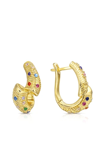 Otantik Altın Renkli Taşlı Küpe (KP1098)