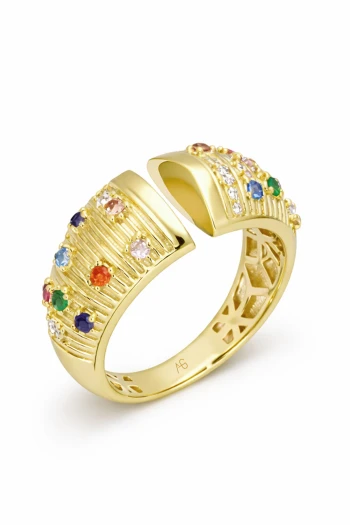 Otantik Altın Renkli Taşlı Yüzük (YZK1501)