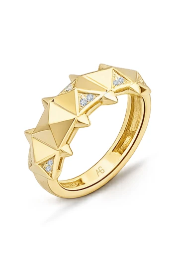 Piramit Model Altın Taşlı Yüzük (YZK1448)