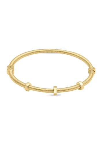 Somon Detaylı Taşsız Altın Unisex Bilezik (BLZ0073)