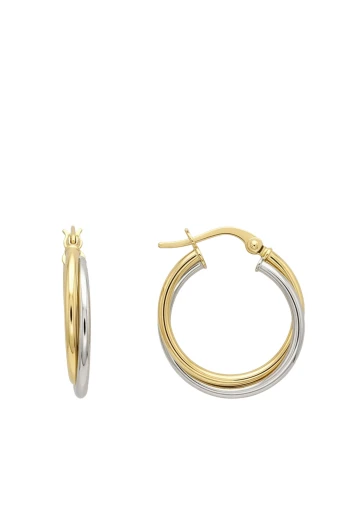 1.7 Cm Sarı Beyaz Altın Halka Küpe (KP1120)