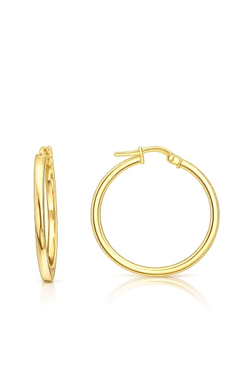 2 Cm Altın İnce Bombe Halka Küpe (KP1112)