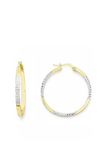 2 Cm Altın Kalem Geçişli Halka Küpe (KP1114)