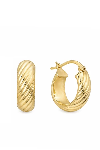 Altın 1.5 Cm Spor Günlük Halka Küpe (KP1105)