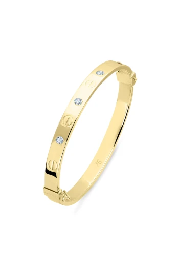 Altın 14 Ayar Taşlı Vida Bilezik (BLZ0115)