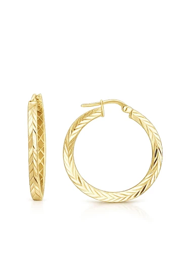 Kılçık Kalemli 2.5 Cm Altın Halka Küpe (KP1109)