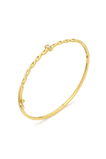 Altın Baget Taşlı Hediyelik Zincir Bilezik (BLZ0474)