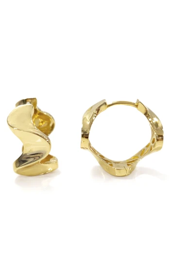 Altın Dalga Form Halka Küpe (KP1099)