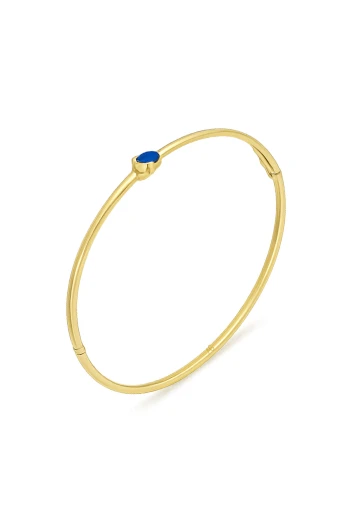 Altın Damla Mavi Taşlı Hediyelik Zarif Bilezik (BLZ0489)