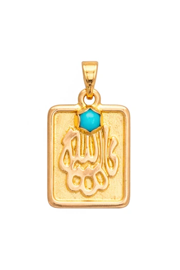 Dikdörtgen Model Altın Bebek Omuz Nazarlığı (IGN0104)