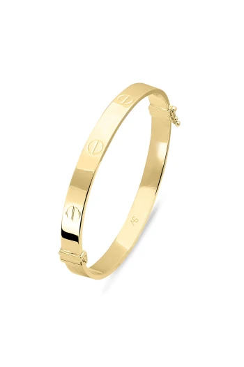 Geniş Gösterişli Altın Vida Başı Bilezik (BLZ0111)