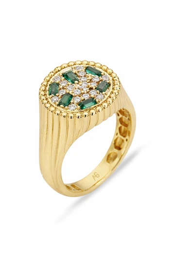 Tasarım Yuvarlak Form Günlük Altın Yüzük (YZK1513)