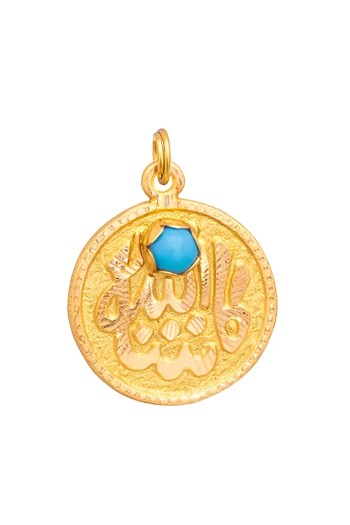 Yuvarlak Oval Altın Bebek Omuz Nazarlığı (IGN0100)