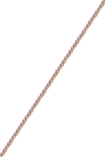 Altın 14 Ayar 2 Mm Ametist Taşlı Su Yolu Bileklik (BLK1103)