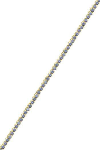 Altın 14 Ayar 2 Mm Mavi Taşlı Su Yolu Bileklik (BLK1105)