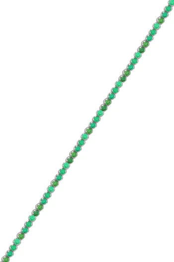Altın 14 Ayar 2 Mm Yeşil Taşlı Su Yolu Bileklik (BLK1102)