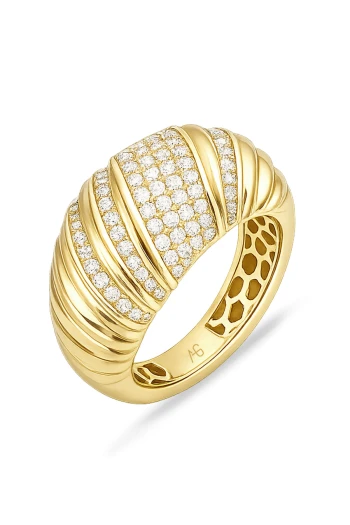 Altın Oval Bombeli Yüzük (YZK1527)