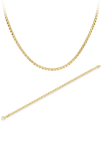 3.5 Mm Yuvarlak Küp Erkek Kolye Bileklik Takım (TKM0377)