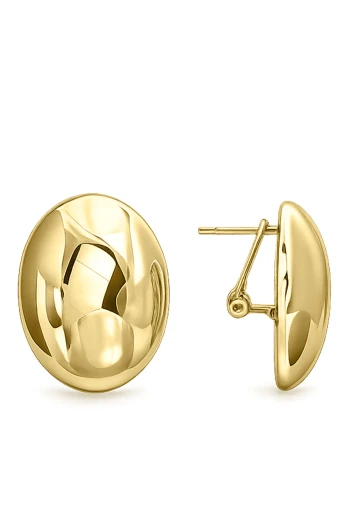 2.5 Cm Oval Tasarım AltınKüpe (KP1160)