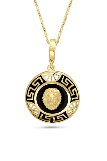 2.5 CM Altın Aslan Model Unisex Altın Kolye (KLY1873)