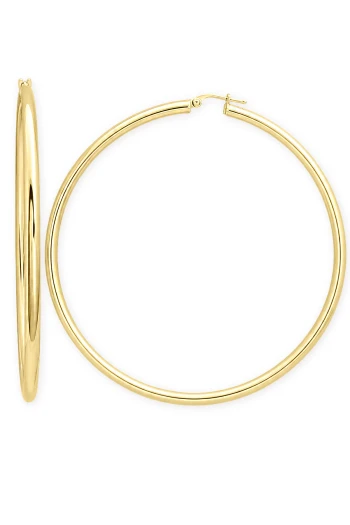 7.5 Cm Altın 3 Mm Klasik Halka Küpe (KP1186)