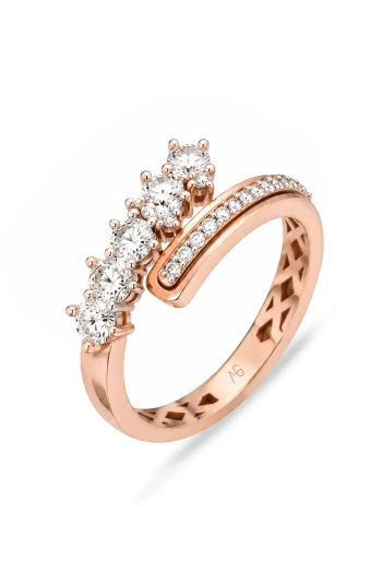 Altın Rose Gold Zarif Pırlanta Yüzük (YZ01405)