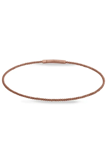 Kahverengi Mini Toplu Hafif Unisex Altın Bilezik (BLZ0547)