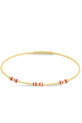 Pembe Toplu Altın Minimal Dorika Bilezik (BLZ0563)