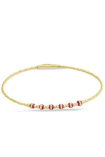 Pembe Toplu Altın Minimal Hediyelik Bilezik (BLZ0569)