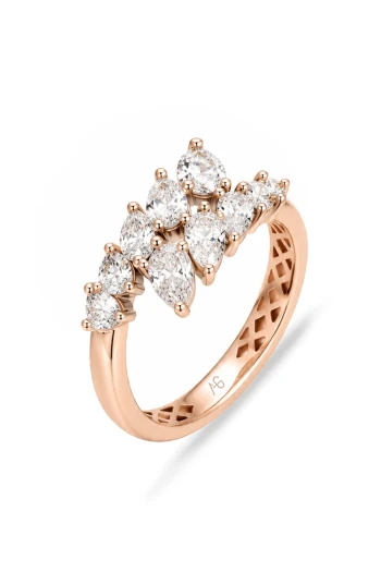 Rose Gold Markiz Taşlı Tasarım Yüzük (YZ01598)