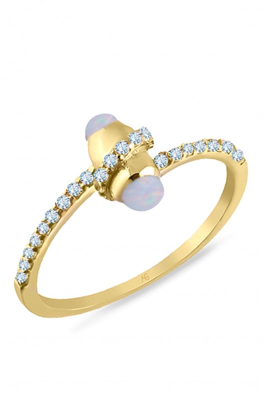 Düğüm Opal Taşlı Altın Yüzük