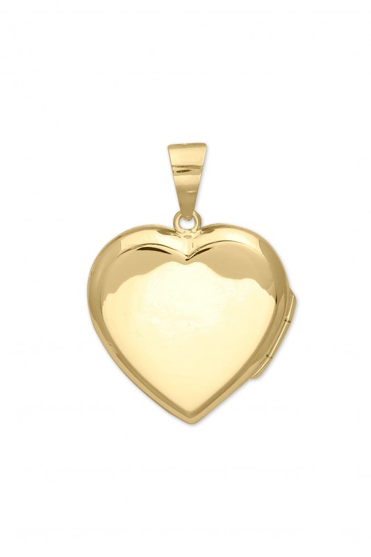 Düz Yüzeyli Kalp Model Altın Madalyon Kolye Ucu