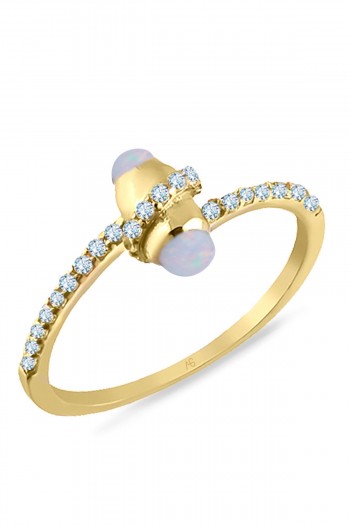 Düğüm Opal Taşlı Altın Yüzük