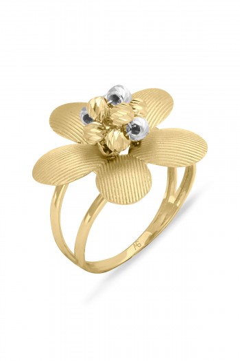Altın Tasarım Model Çiçek Yüzük