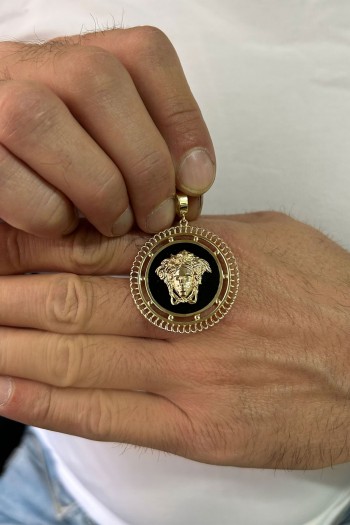 5 Cm Altın Versace Madalyon Kolye Ucu